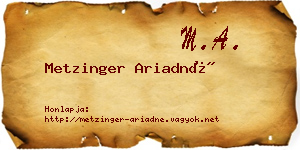 Metzinger Ariadné névjegykártya